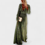 Elegant Long Dress with Polka Dot Print