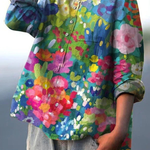Vintage Floral Pattern Blouse for Women | Casual Rose Design