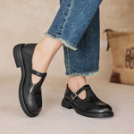 Zinnia Mary Jane shoes worn with a dress